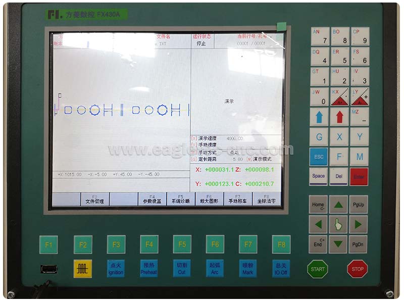 cnc plasma system FX430A operation panel and monitor