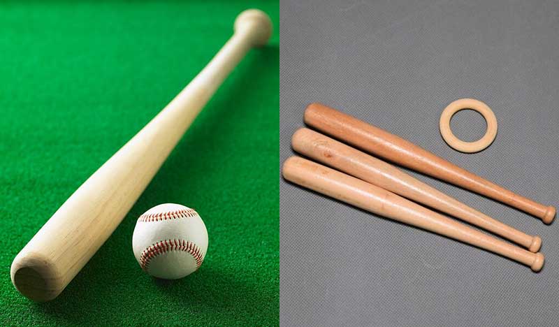 turned baseball bats