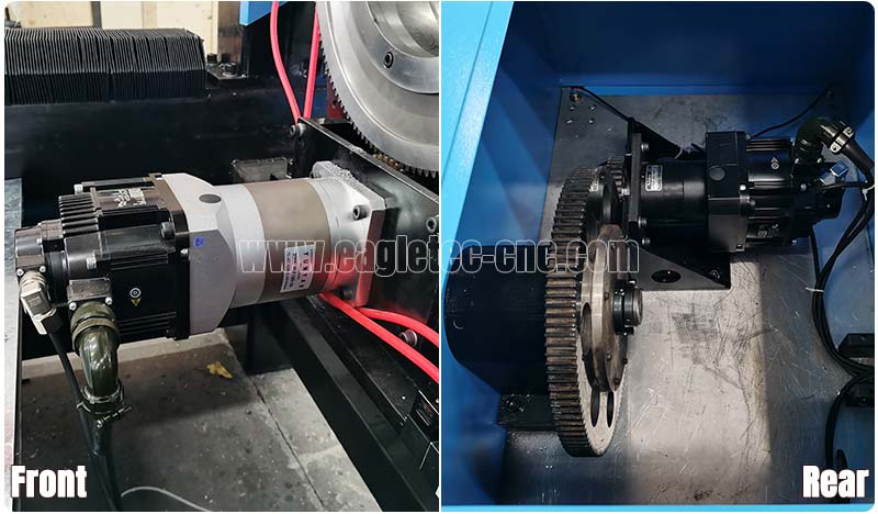 dual Yaskawa servo motor for the front and rear chuck motion