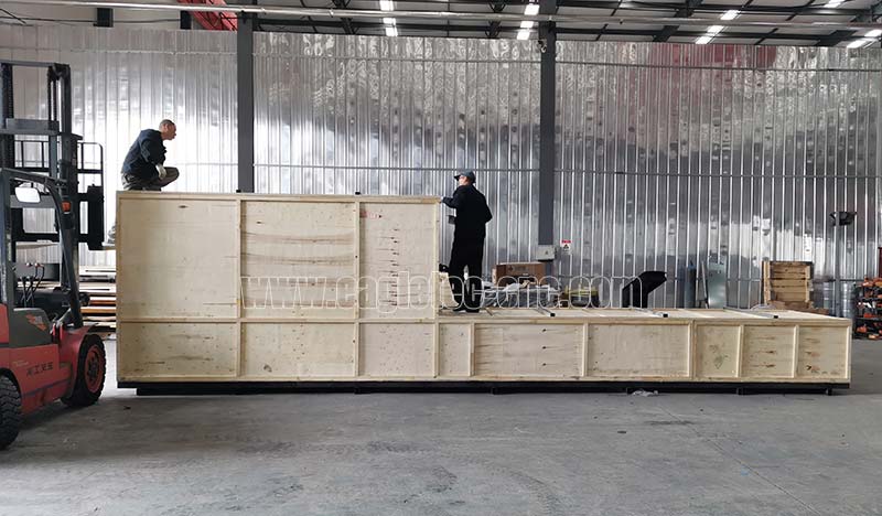 cnc square tube cutting machine is packed in a crate