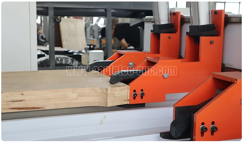 rear pneumatic clamping fixtures of cnc hard wood cutter