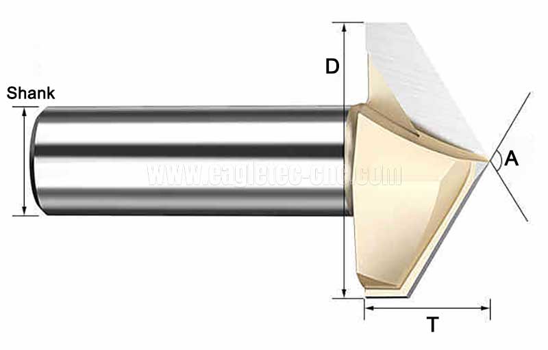 v bit engraving cutter dimension sketch